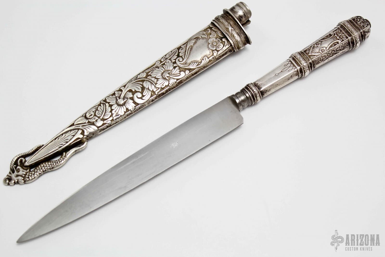 Antique Silver Boot Knife Arizona Custom Knives