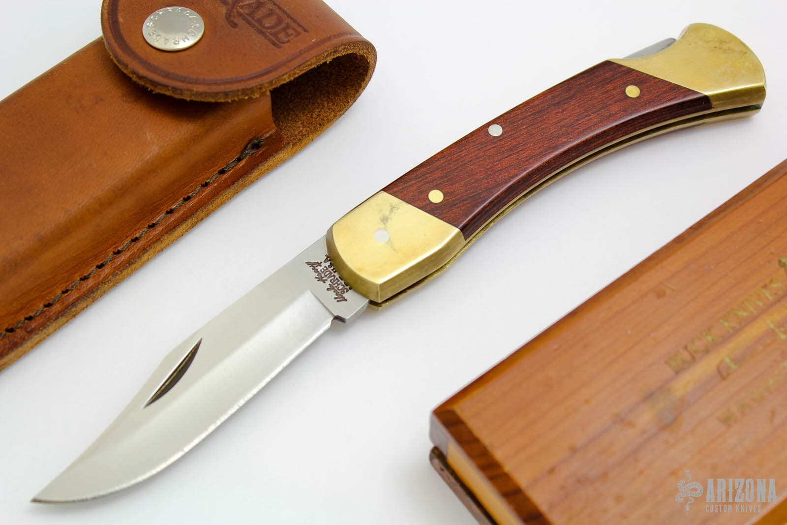 Brass/Wood Lockback | Arizona Custom Knives