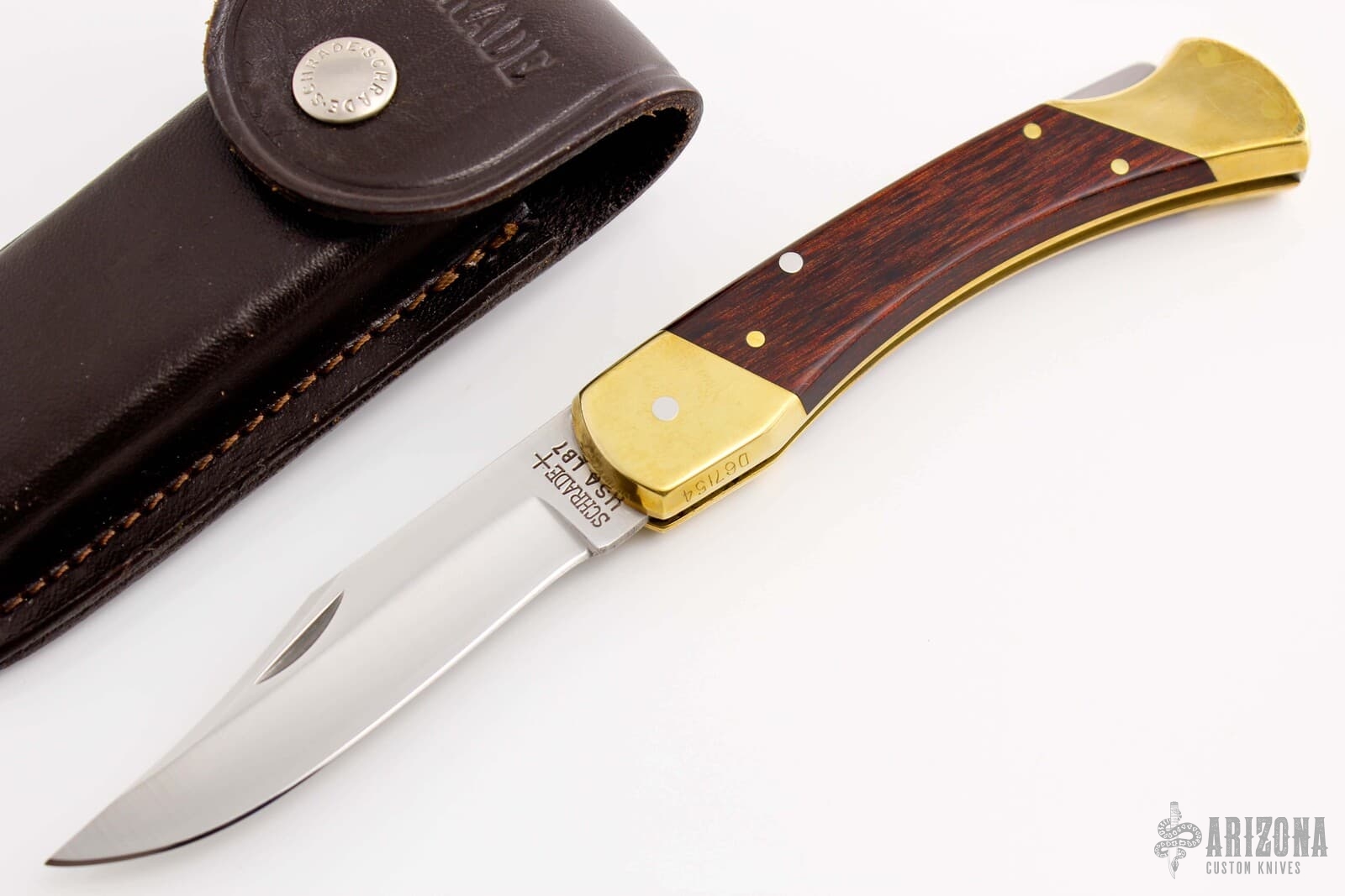 Brass/Wood Lockback Arizona Custom Knives