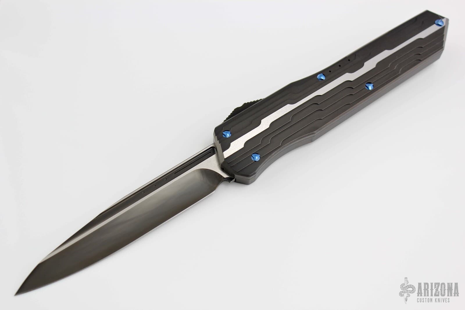 Cypher - Two-Tone DLC Mirror Polish w/ Moku-Ti Clip - Arizona Custom Knives