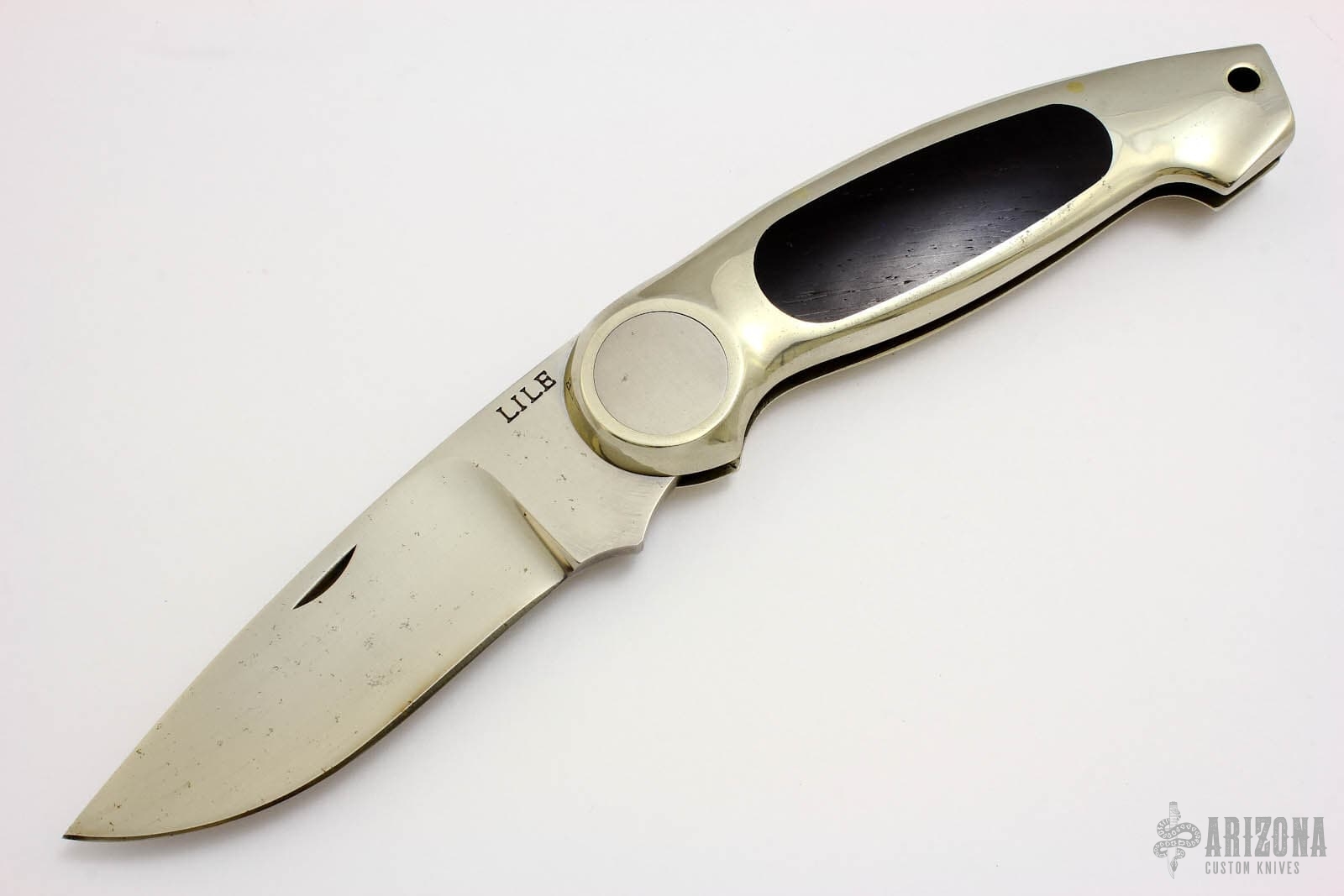 Ebony Button Lock (399) Arizona Custom Knives