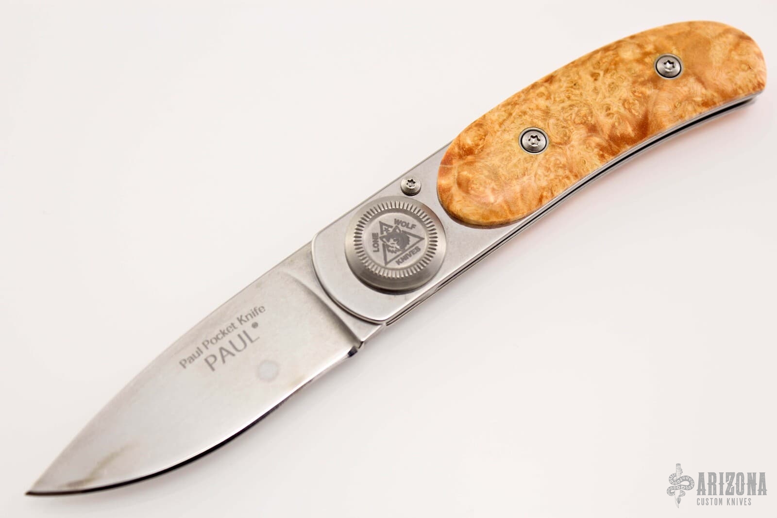 LM12000 Paul Knife Burlwood Arizona Custom Knives