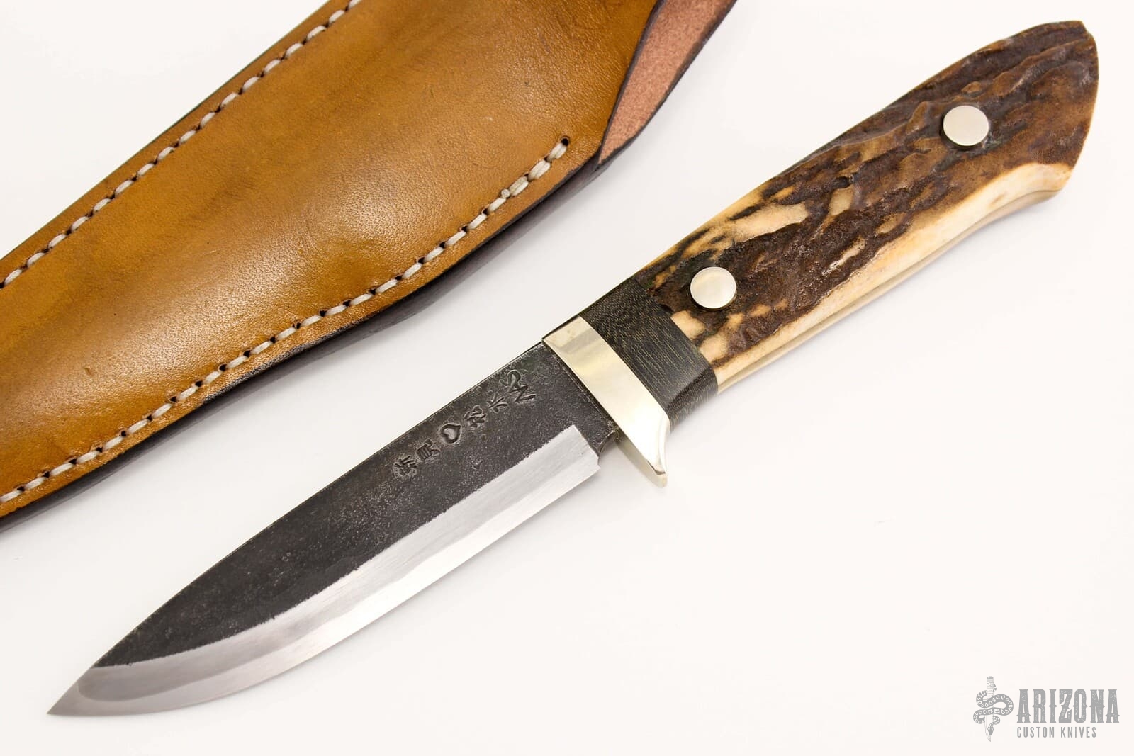 Sheath Knife Stag Handle by Moriya Arizona Custom Knives