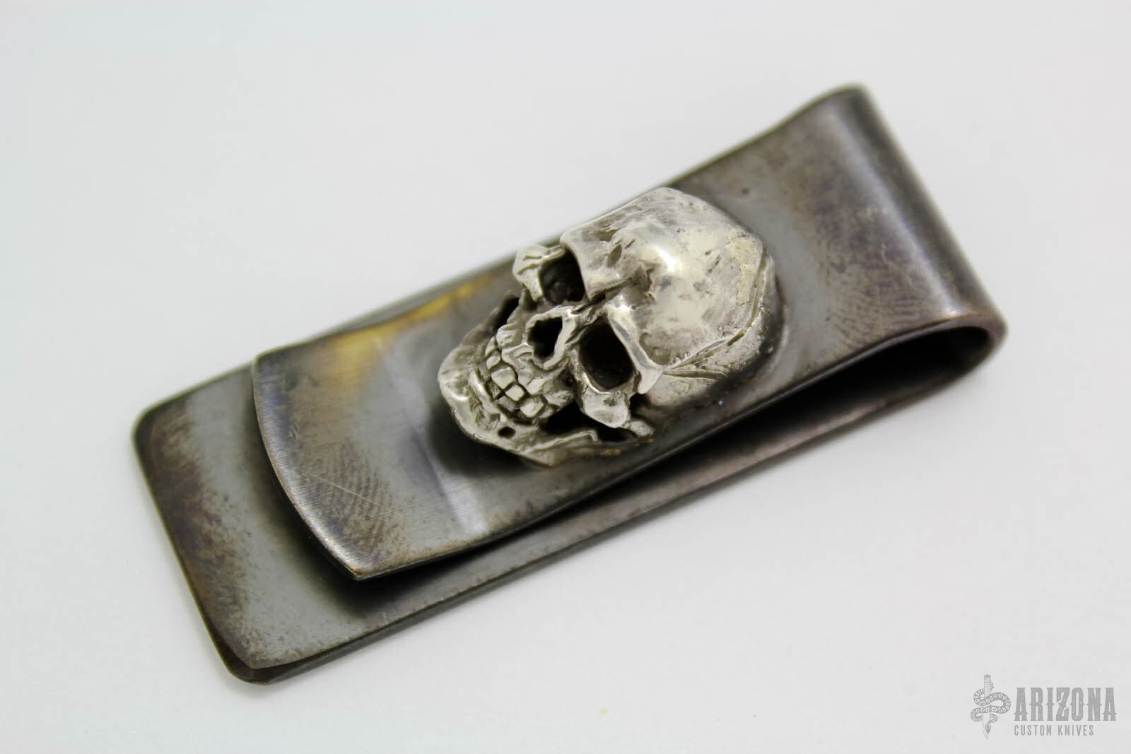 Skull Money Clip Sterling Silver Arizona Custom Knives