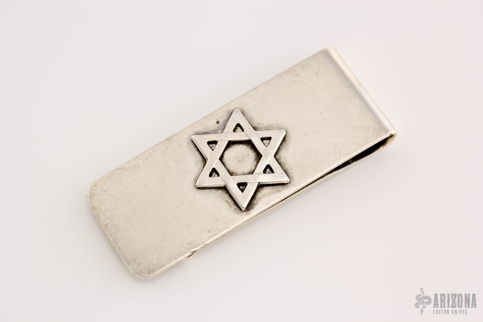 Sterling Silver Handmade Star Of David and Hebrew Prayer  Star of David Money Clip display picture 1