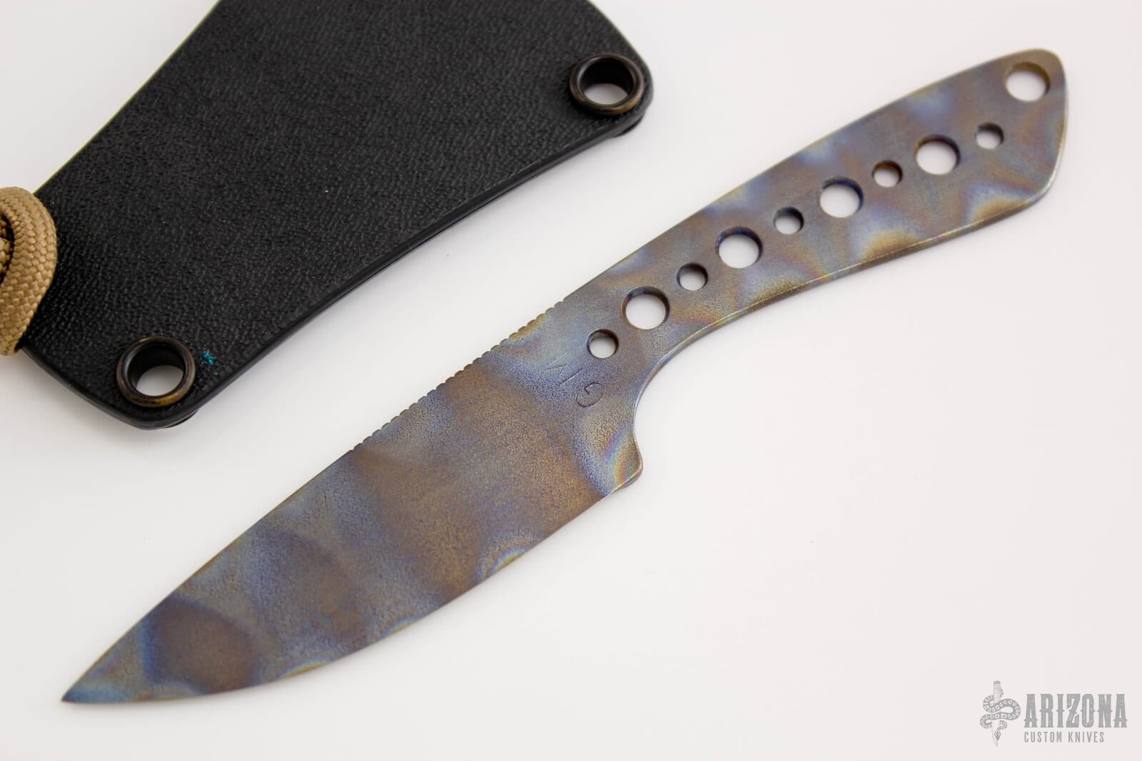 Titanium Neck Knife Chisel Ground Arizona Custom Knives