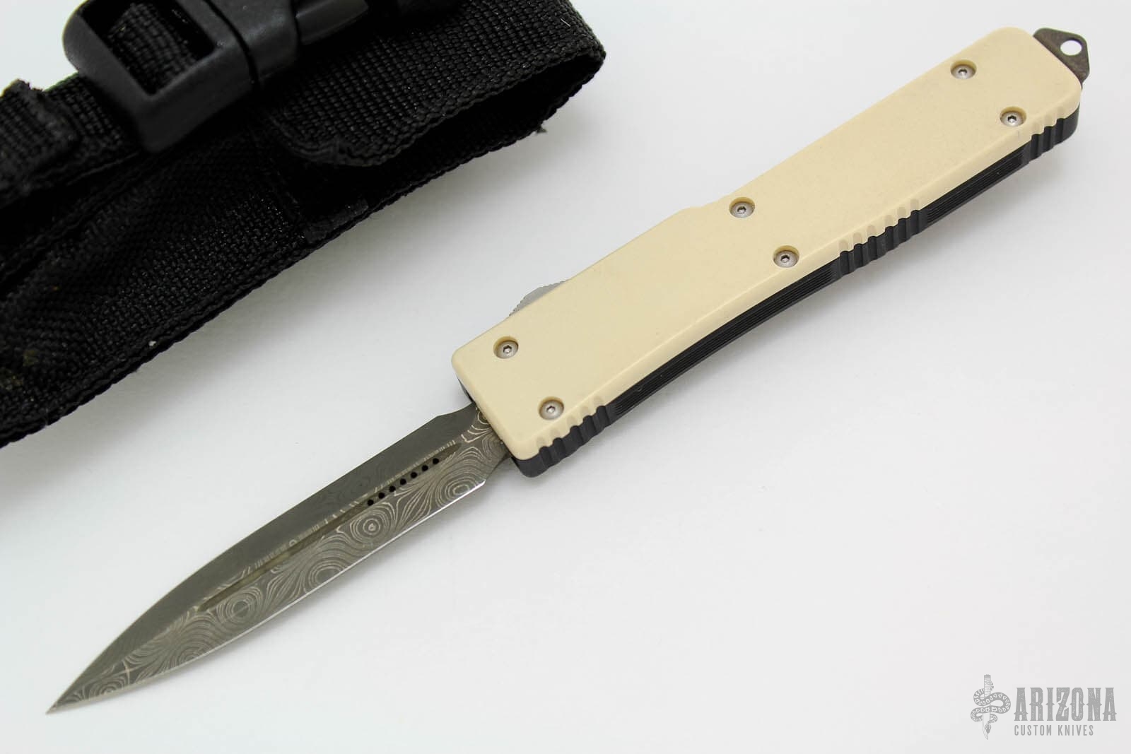UTX-70 D/E - Damascus and Ivory Micarta - Arizona Custom Knives