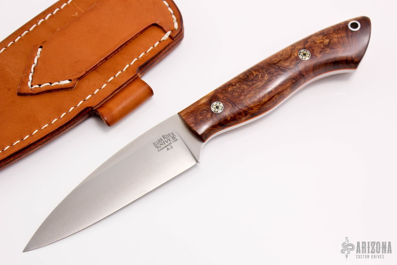 Bush Seax Bantam - Rosewood Burl - Arizona Custom Knives 