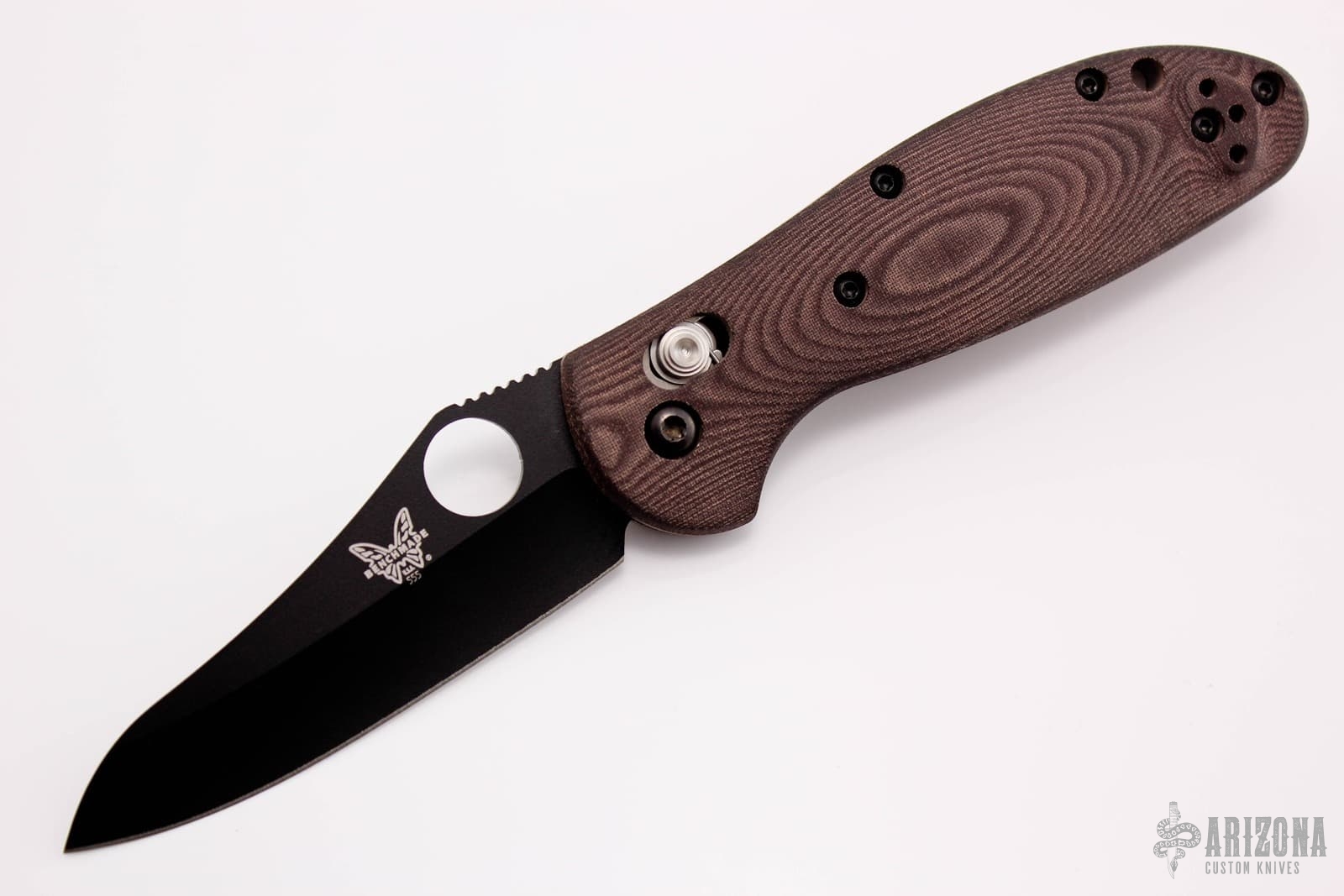 【新作入荷!!】 555 Custom Arizona - Grip Micarta Maroon - Griptilian Mini ナイフ・パーツ・アクセサリ