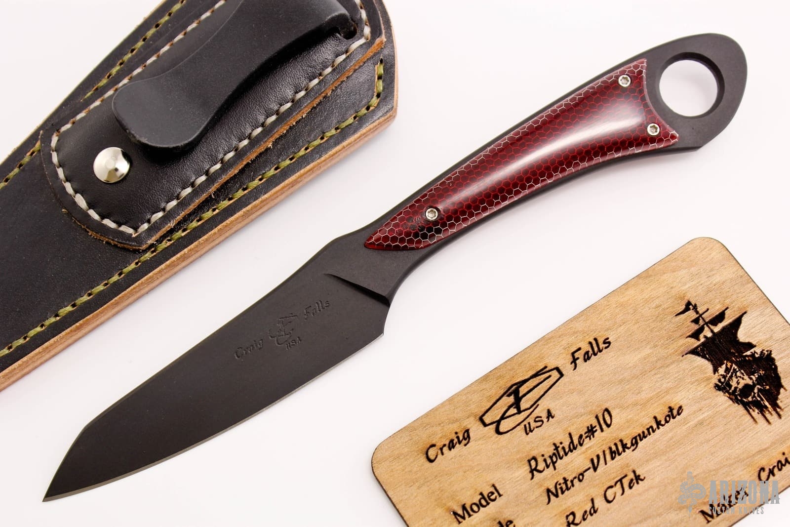 Red Custom Knives Riptide - Red C-Tek - Arizona Custom Knives
