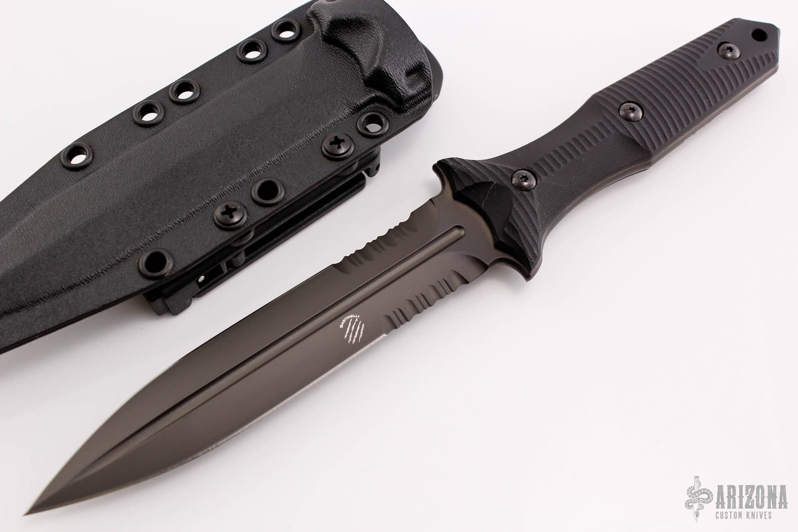 Grozo - Black PVD Serrated - Arizona Custom Knives
