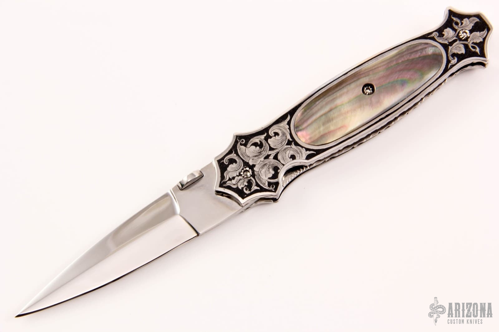 Engraved Folding Dagger Arizona Custom Knives