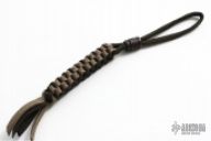 Ranger Green & Tan Lanyard w/ Damascus Bead