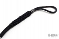 Black Lanyard w/ Damascus Bead