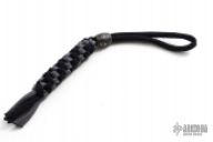 Black & Gray Lanyard w/ Damascus Bead