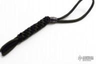 Ranger Green & Black Lanyard w/ Damascus Bead