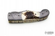 Damascus and Stag Linerlock Folder