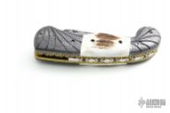 Damascus and Stag Linerlock Folder