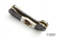 Damascus and Stag Linerlock Folder