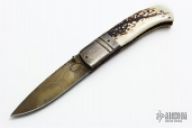 Sambar Stag Gold Damascus Folder