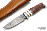 Damascus Drop Point