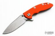 XM-18 Framelock Flipper - 3" Slicer (Tumble Finish / Orange G10 & Tumble)