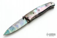 Black Lip Pearl and Damascus Linerlock