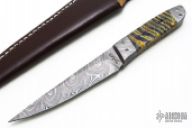 Damascus & Mammoth Tooth Knife
