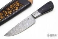 Damascus & Black G10 Drop Point