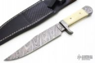 Damascus & Bone Clip Point