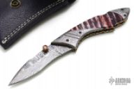 Damascus & Mammoth Tooth Lockback