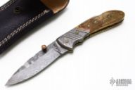 Damascus & Mammoth Ivory Lockback