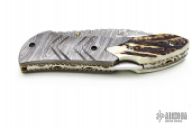 Damascus & Stag Lockback