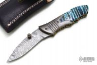 Damascus & Mammoth Tooth Lockback