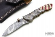 Damascus & Mammoth Tooth Lockback