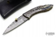 Damascus & Mammoth Tooth Lockback