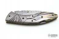 Damascus & Mammoth Tooth Lockback