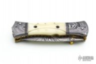 Bone and Damascus Linerlock Dagger