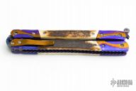 Damascus & Mastodon Ivory Balisong (BLADE 2012 #2)