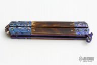 Carved Damascus & Mastodon Ivory Balisong