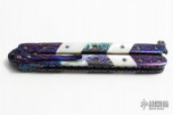 Damascus, Pearl & Abalone Balisong