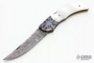 Damascus and Pearl Lockback