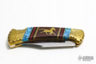 Buck Lockback w/ Inlaid Turquoise