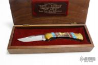 Turquoise Inlay Pocket Buck Knife - Malouf on the Plaza