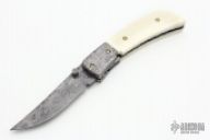 Damascus and Ivory Liner Lock Folder