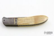 Mammoth Ivory And Damascus Linerlock