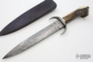 Large Stag and Damascus Dagger