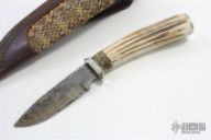 Damascus Drop Point Hunter