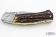 Damascus and Stag Lockback