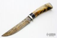 Damascus &  Walrus Jaw Bone Hunter